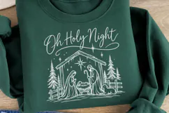 Oh Holy Night Nativity Christmas PNG, Holy Family Manger Chr Product Image 2