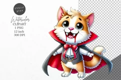 Halloween clipart, Cat vampire clipart, Autumn clipart Product Image 1