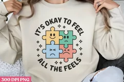 It's okay to feel all the feels PNG, Groovy Mental Health PN Product Image 1