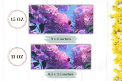 Cute Lilac Mug Design, Summer Mug Sublimation, Bee Mug Wrap Product Image 2