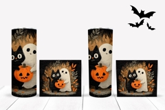 Cartoon Ghost Tumbler Design, Cartoon Halloween Ghost PNG Product Image 2
