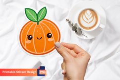 Cute orange Sticker, Adorable Orange Decal, Fruit Sticker Product Image 1