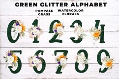 Green Glitter Boho Floral Alphabet Product Image 2