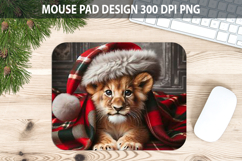 Christmas Cute Lion Pad Sublimation - Animal PNG Design Product Image 1