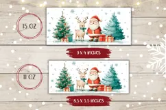 Watercolor Santa Claus Mug Design, Cute Christmas Mug Wrap Product Image 2