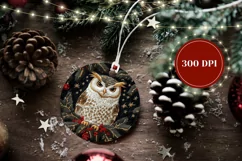 Knitted Christmas Ornament, Christmas Owl Ornament, Owl PNG Product Image 2