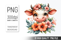 Cute Highland Cows , Animal Sublimation Clipart PNG Product Image 1