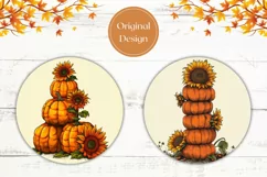 Farm Pumpkins Car Coaster, Sunflowers Car Coaster Template Product Image 2