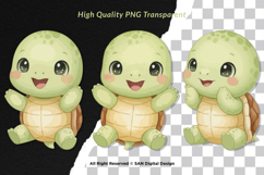 15 Bundle Watercolor Cute Turtle Baby Turtle Ocean Wildlife Product Image 2