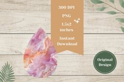 Pink Marble Teardrop Earrings, Marble Sublimation Design Product Image 2