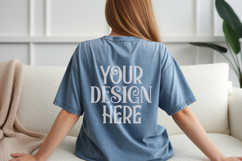 Chambray Comfort Colors C1717 Shirt Mockup, CC 1717 T-shirt Product Image 1