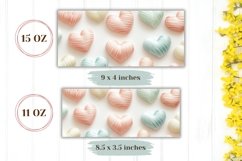 Cartoon Love Mug Design, Pastel Love Hearts Mug Wrap Product Image 2