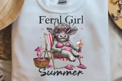 Retro Fall PNG Sublimation, Feral girl summer Product Image 2