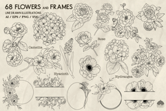 Flower Garden Line Art Collection Svg Png Eps Product Image 3