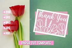 Thank you paper cut card SVG I Cricut I Silhouette Product Image 1