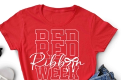 Red Ribbon Week Svg Coquette Svg Png | Drug Free Shirt Product Image 2