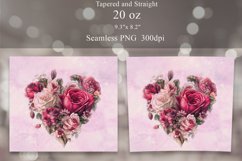 Roses Heart Tumbler Sublimation | Watercolor Seamless Wrap Product Image 2