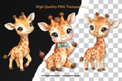 15 Bundle Watercolor Cute Giraffe Animal Wildlife Sticker Product Image 2