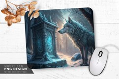 Frosty Mane Wolf by Ancient Ice Altar Mouse Pad PNG Design Product Image 1