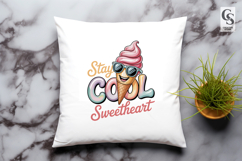 Stay Cool Sweetheart Ice Cream Clipart Sublimation PNG Product Image 2