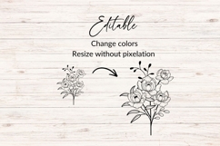Hand Drawn Peonies Floral Bouquet SVG Product Image 2