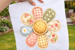 Patchwork Daisy PNG, Vintage Spring/Summer Sublimation Product Image 2
