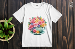 Teacup Floral Clipart Sublimation PNG Product Image 2