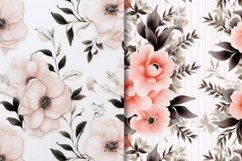 Flowers Black Stripes Digital Paper Bundle Product Image 3