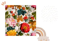 Wooden Pillow Design, Vintage Peony Pillow Case PNG Product Image 2
