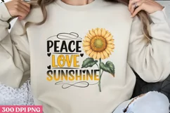 Peace Love Sunshine PNG, Sunflower Quote Collection Cli Product Image 1