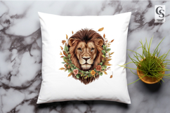Watercolor Lion Wreath PNG Clipart Product Image 3