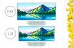 Lake Mug Wrap Design, Mountain Mug Template Product Image 2