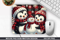 Penguin Mouse Pad Sublimation, Christmas Mouse Pad PNG Product Image 1