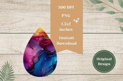 Abstract Teardrop Earrings Sublimation, Glitter Earrings PNG Product Image 2