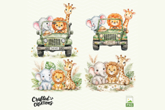 Safari Animals Clipart, Cute Watercolor Jungle Animals PNG Product Image 2