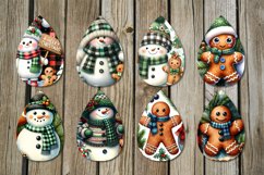 Snowman &amp; gingerbread | winter Teardrop earring Sublimation Product Image 2