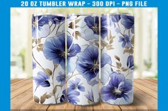Pansy Flowers Tumbler Wrap | Flower Tumbler Sublimation Product Image 2
