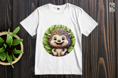 Green Hedgehog Leaf Clipart Sublimation PNG Product Image 2