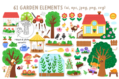 Garden clipart, patterns, backgrounds, designs for kids Product Image 2