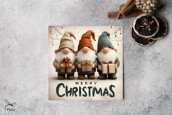 Cute christmas gnomes digital paper, background clipart Product Image 2