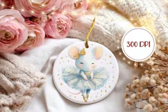 Cartoon Christmas Mouse Ornament, Ballerina Ornament Design Product Image 2