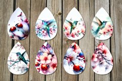 Spring hummingbird | 8 Sublimation Teardrop earring designs Product Image 2
