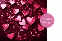 3D Love Hearts Tumbler Template, Valentine's Day Tumbler Product Image 2