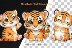 15 Bundle Watercolor Baby Tiger Wildlife Jungle King Kids Product Image 2