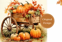 Watercolor Pumpkins Tumbler Design, Farmhouse Sublimation Product Image 2