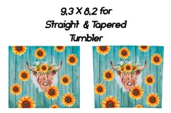 Highland cow png, Sunflower tumbler, 20 oz skinny Product Image 2