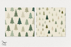 Christmas trees digital paper, background clipart Product Image 2