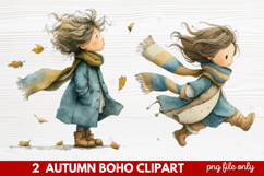 Autumn Boho Clipart | Fall Bohemian Aesthetic PNG Illustrati Product Image 1