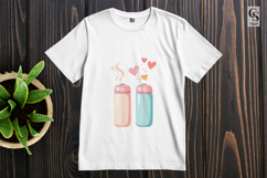 Cute Love Cups with Hearts Clipart Sublimation PNG Product Image 2