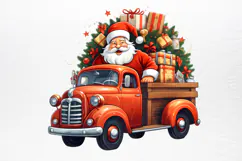 Christmas Truck Sublimation Clipart PNG Product Image 2